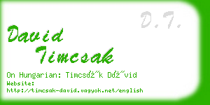 david timcsak business card